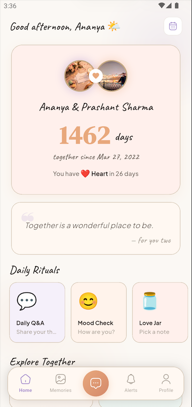 CoupleNest App Screenshot